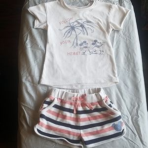Disney top and shorts